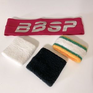 Bebe Sports Y2K Headband and 3 Wristbands One Size